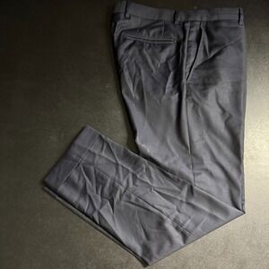 Boggi Milano Dress Pants Mens Trousers Check Wool Blue Italy Solid 32 / 28